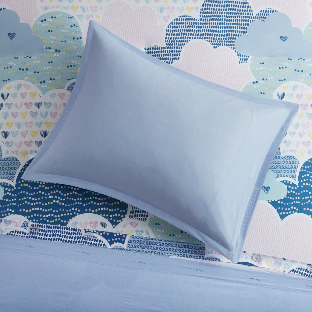 Parure de lit 5 pièces en coton bleu « Intelligent Design Kids Bliss »