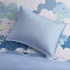 Parure de lit 5 pièces en coton bleu « Intelligent Design Kids Bliss »