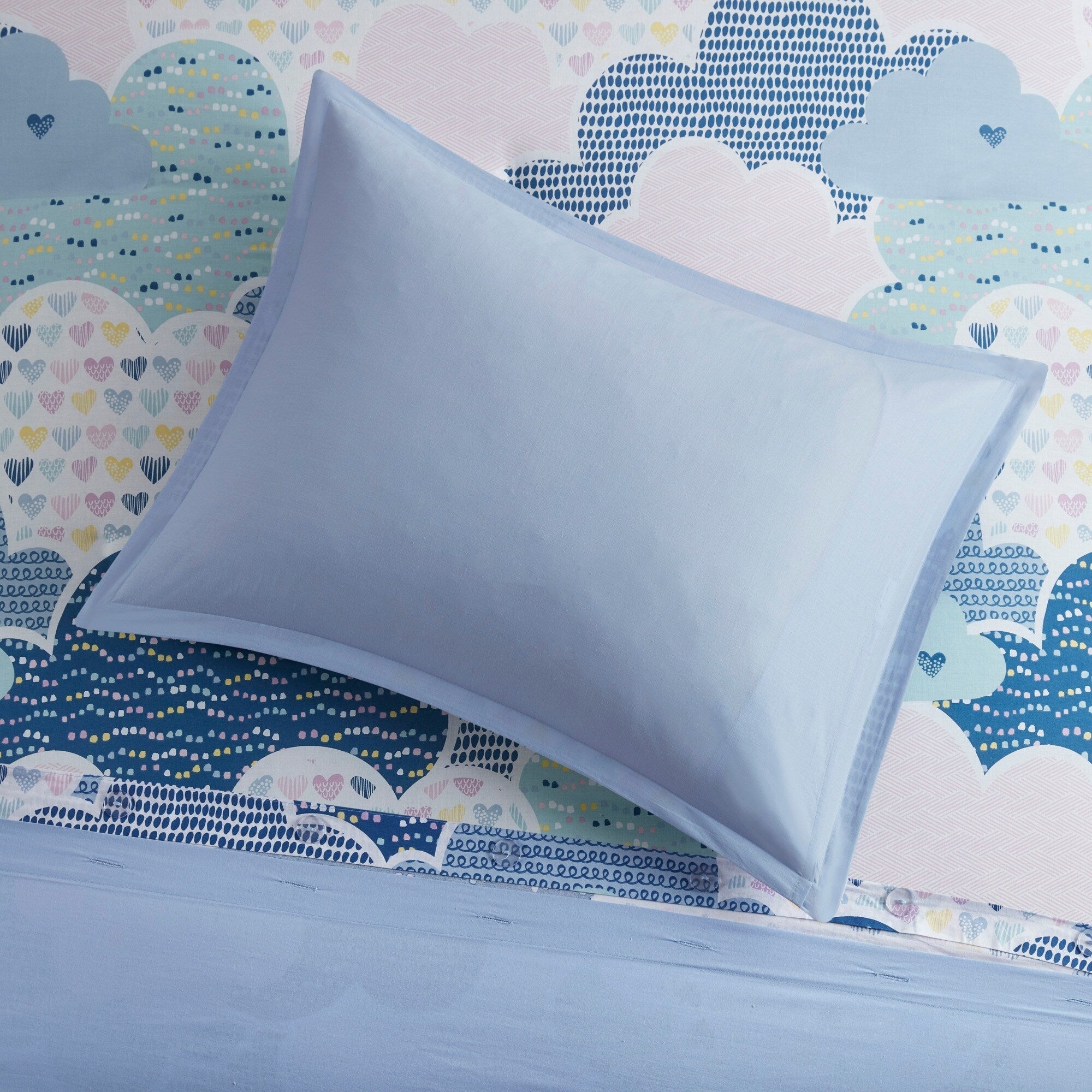 Parure de lit 5 pièces en coton bleu « Intelligent Design Kids Bliss »