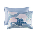 Parure de lit réversible en coton bleu KidsBliss avec coussins décoratifs