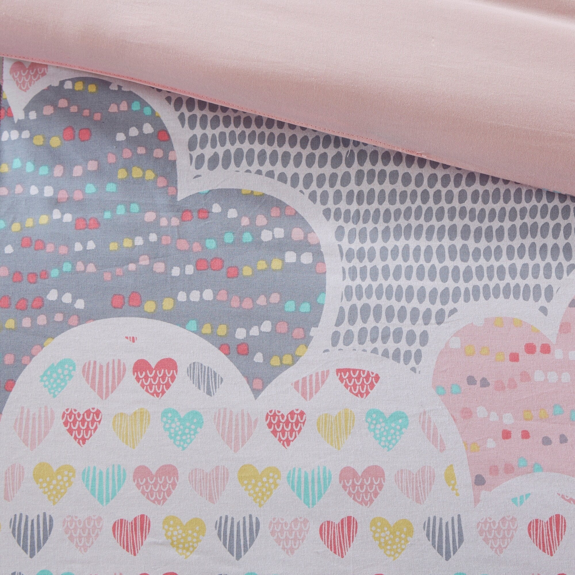 Parure de lit 5 pièces en coton imprimé rose « Intelligent Design Kids Bliss »