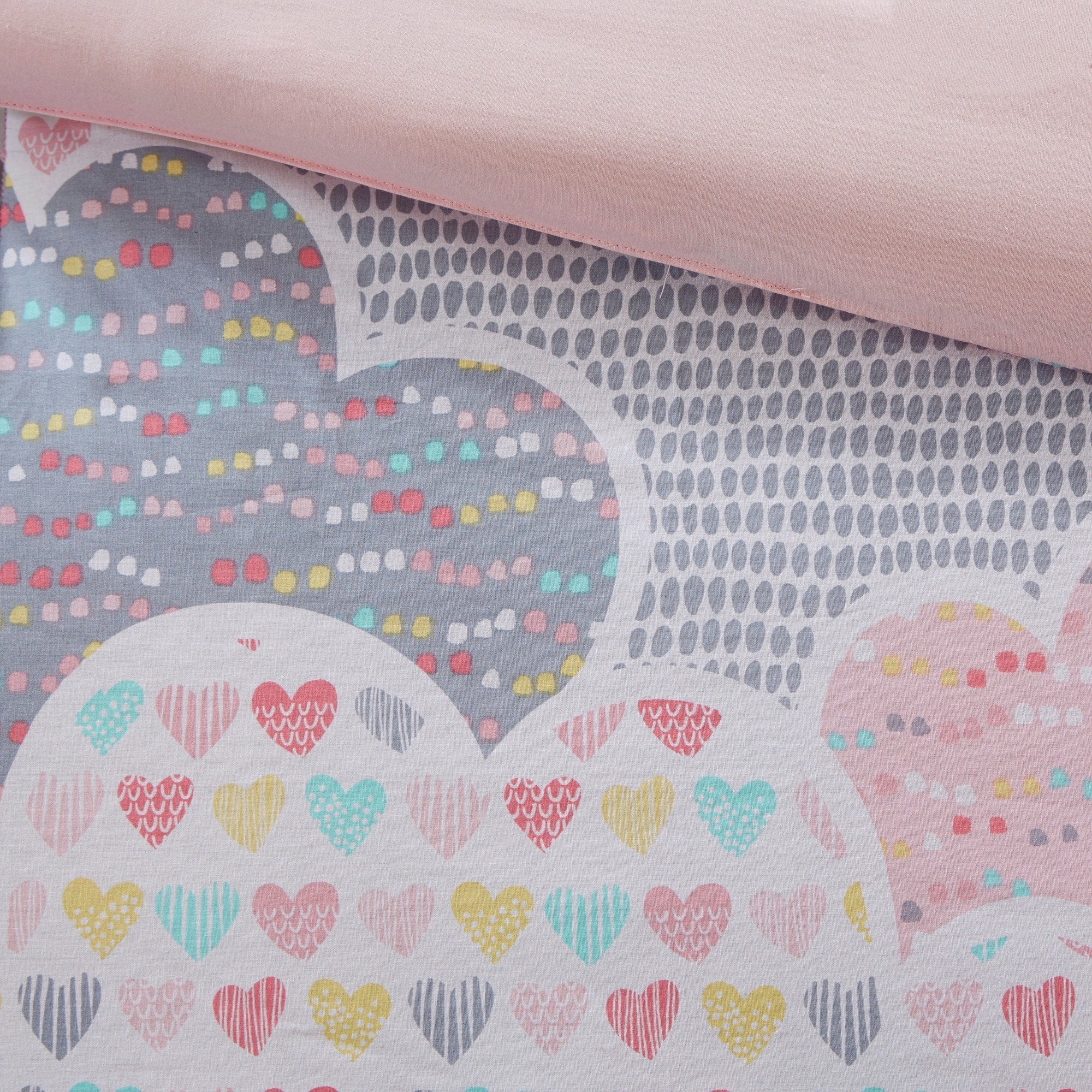 Parure de lit 5 pièces en coton imprimé rose « Intelligent Design Kids Bliss »
