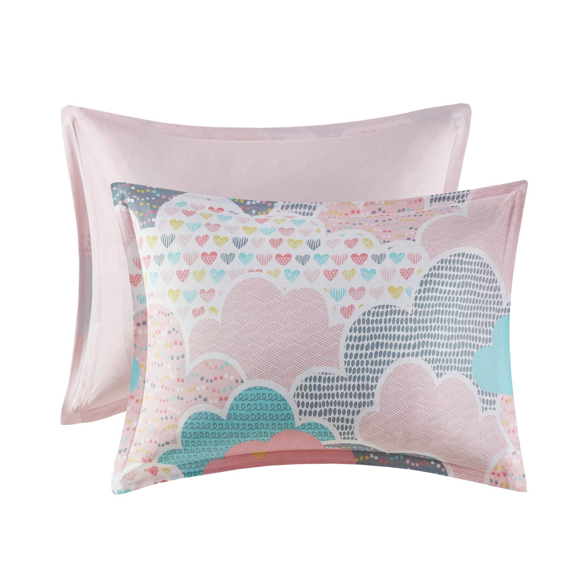 Parure de lit 5 pièces en coton imprimé rose « Intelligent Design Kids Bliss »