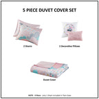 Parure de lit 5 pièces en coton imprimé rose « Intelligent Design Kids Bliss »