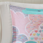 Parure de lit 5 pièces en coton imprimé rose « Intelligent Design Kids Bliss »