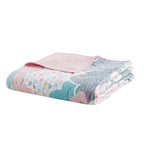 Parure de lit réversible en coton rose « Intelligent Design » pour enfants avec coussins décoratifs