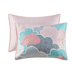 Parure de lit réversible en coton rose « Intelligent Design » pour enfants avec coussins décoratifs