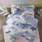 Parure de lit 5 pièces en coton bleu « Intelligent Design Kids Bliss »