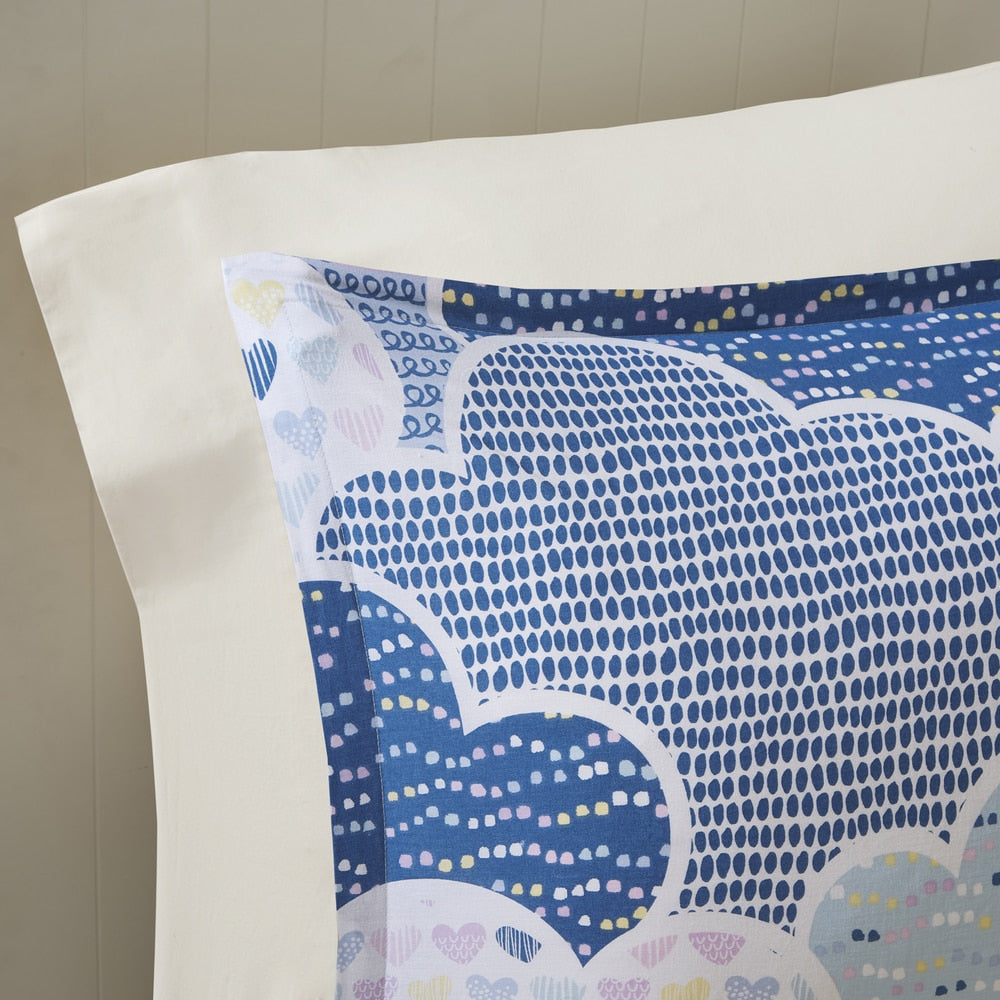 Parure de lit 5 pièces en coton bleu « Intelligent Design Kids Bliss »