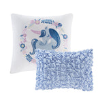 Parure de lit réversible en coton bleu KidsBliss avec coussins décoratifs