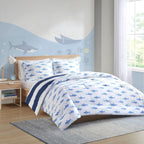 Parure de lit réversible à rayures en coton Dakota pour enfants, design intelligent