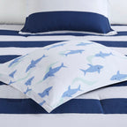 Parure de lit réversible à rayures en coton Dakota pour enfants, design intelligent