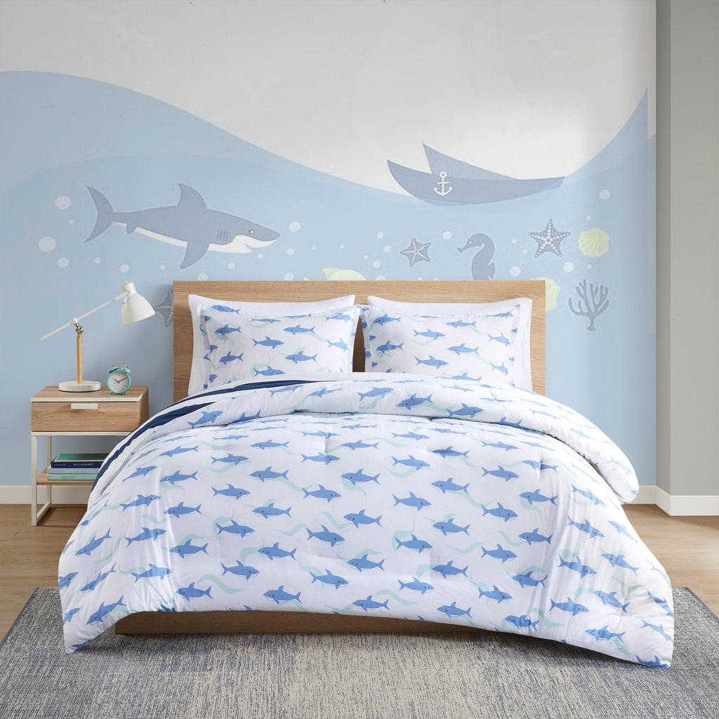 Parure de lit réversible à rayures en coton Dakota pour enfants, design intelligent