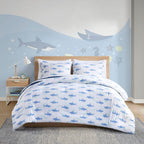 Parure de lit réversible à rayures en coton Dakota pour enfants, design intelligent