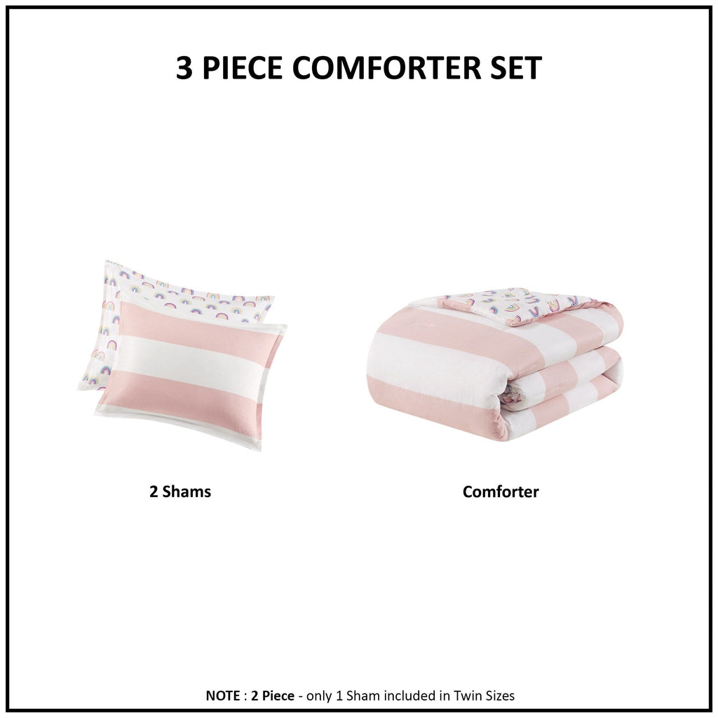 Parure de lit réversible à rayures en coton Dakota pour enfants, design intelligent