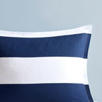 Parure de lit réversible à rayures en coton Dakota pour enfants, design intelligent
