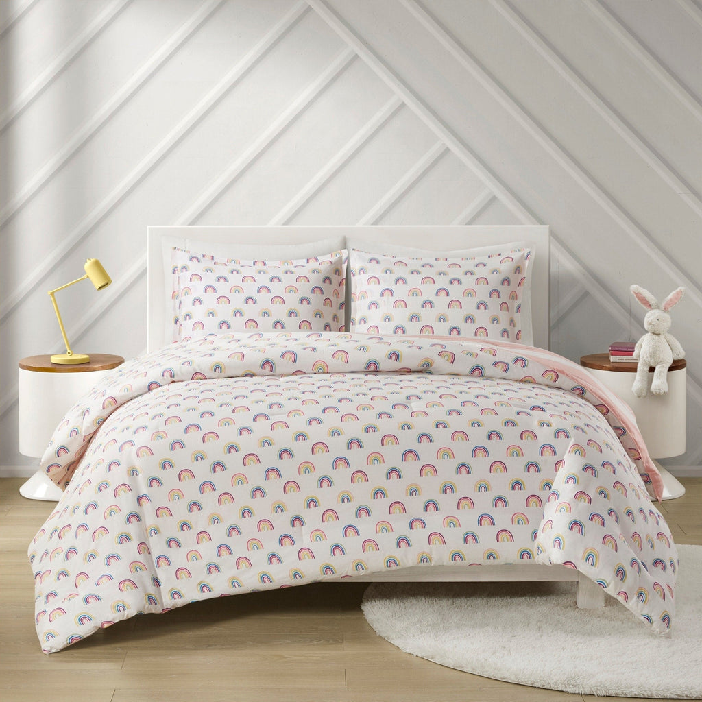 Parure de lit réversible à rayures en coton Dakota pour enfants, design intelligent
