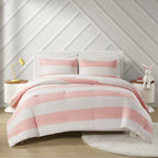 Parure de lit réversible à rayures en coton Dakota pour enfants, design intelligent