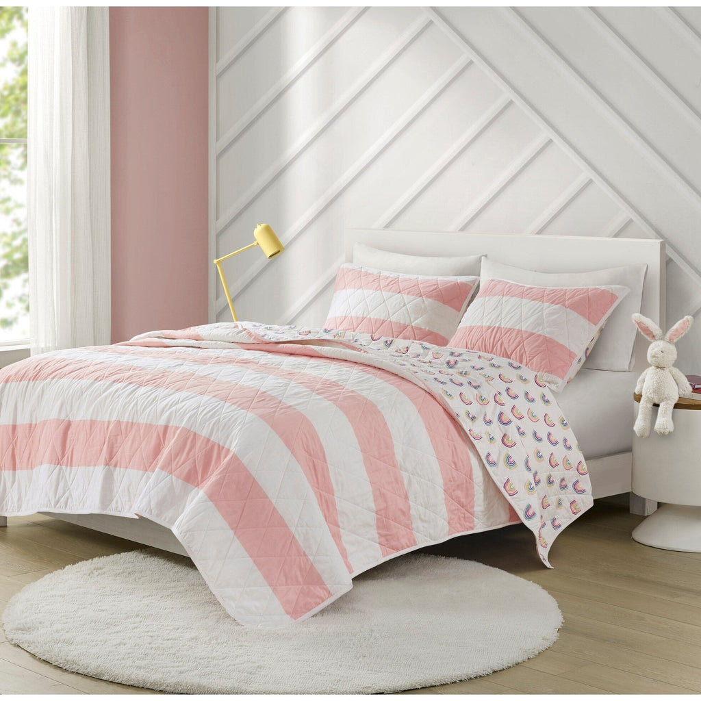 Parure de lit réversible à rayures en coton Dakota Cabana d'Urban Habitat pour enfants