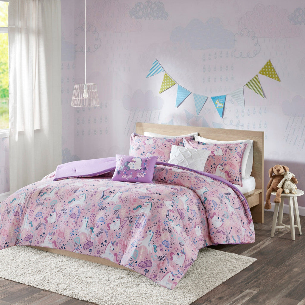 Parure de lit en coton Ella Unicorn pour enfants au design intelligent
