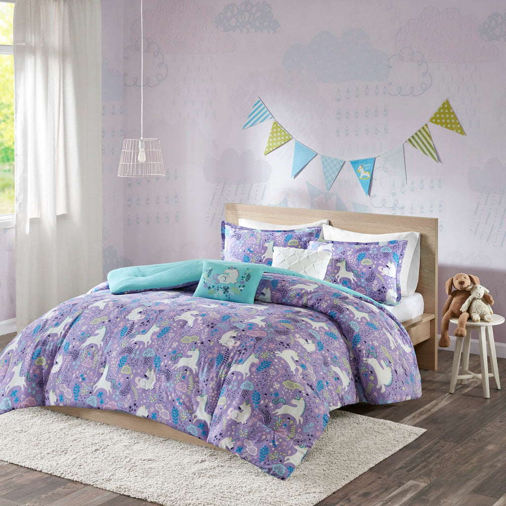 Parure de lit en coton Ella Unicorn pour enfants au design intelligent