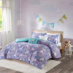 Parure de lit en coton Ella Unicorn pour enfants au design intelligent
