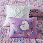 Parure de lit réversible en coton avec coussins décoratifs pour enfants Ella Unicorn
