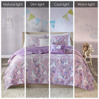 Parure de lit réversible en coton avec coussins décoratifs pour enfants Ella Unicorn