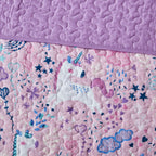 Parure de lit réversible en coton avec coussins décoratifs pour enfants Ella Unicorn