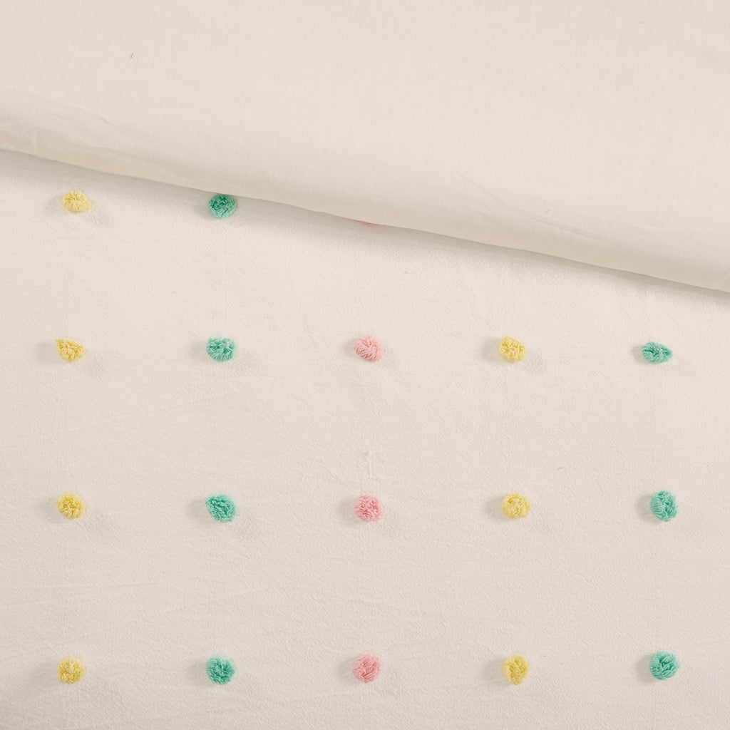 Parure de lit Ensley en coton jacquard à pompons par Intelligent Design Kids