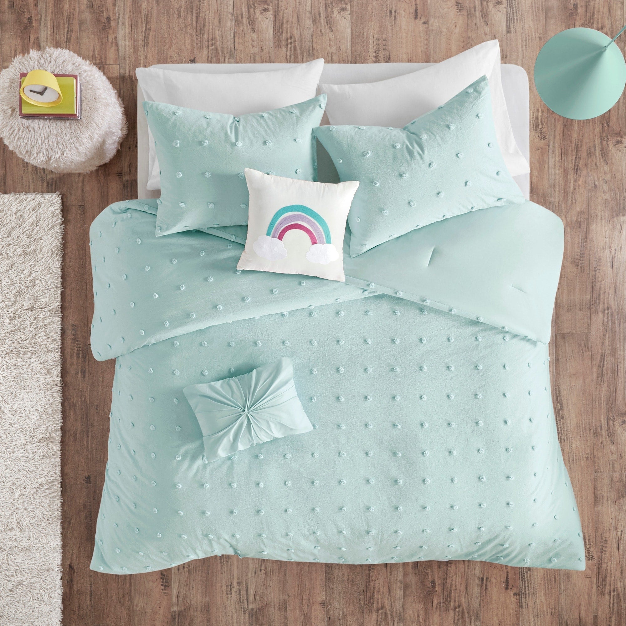 Parure de lit Ensley en coton jacquard à pompons par Intelligent Design Kids
