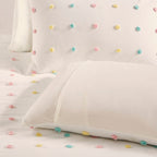 Parure de lit à pompons en coton jacquard et design intelligent pour enfants Ensley