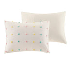 Parure de lit à pompons en coton jacquard et design intelligent pour enfants Ensley