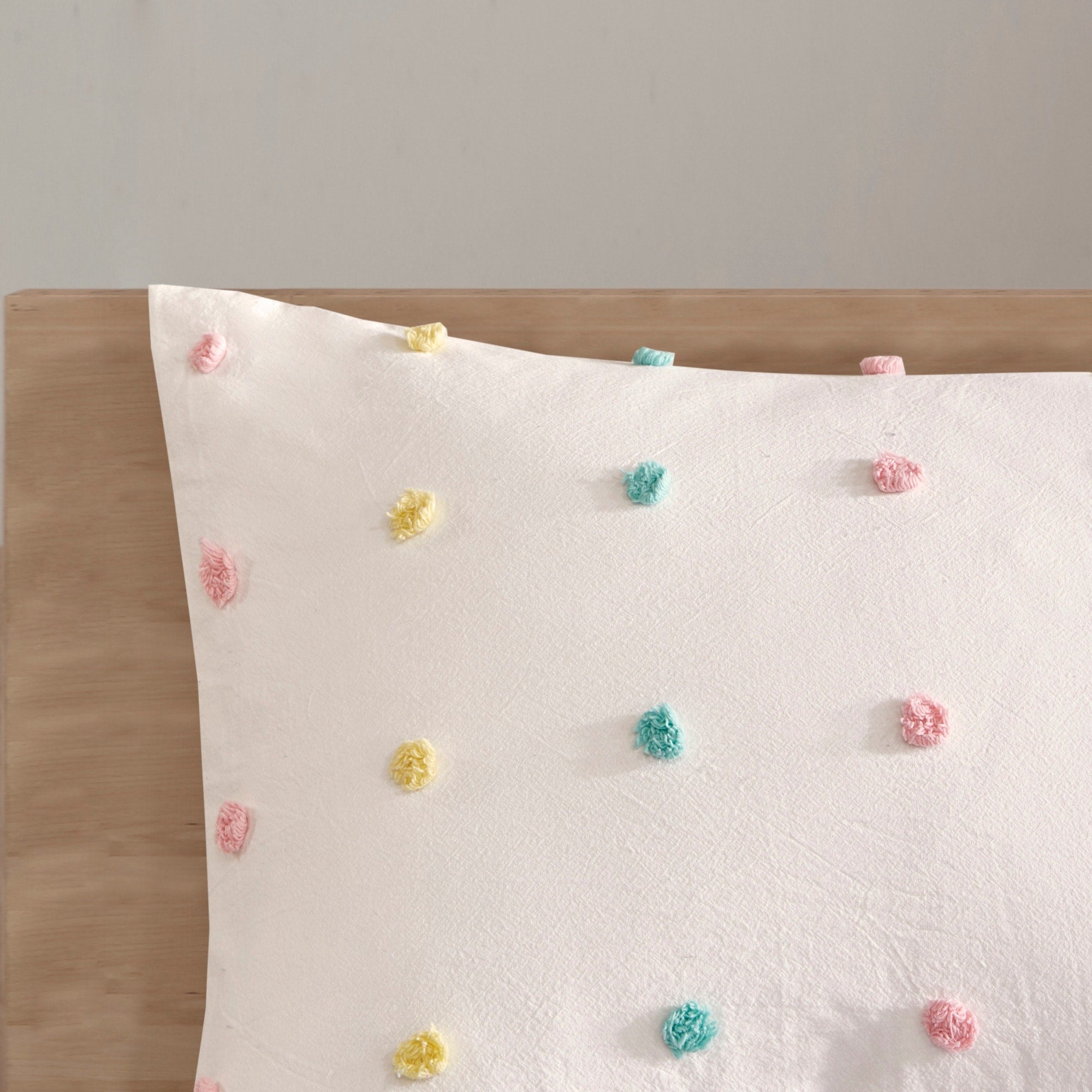 Parure de lit à pompons en coton jacquard et design intelligent pour enfants Ensley