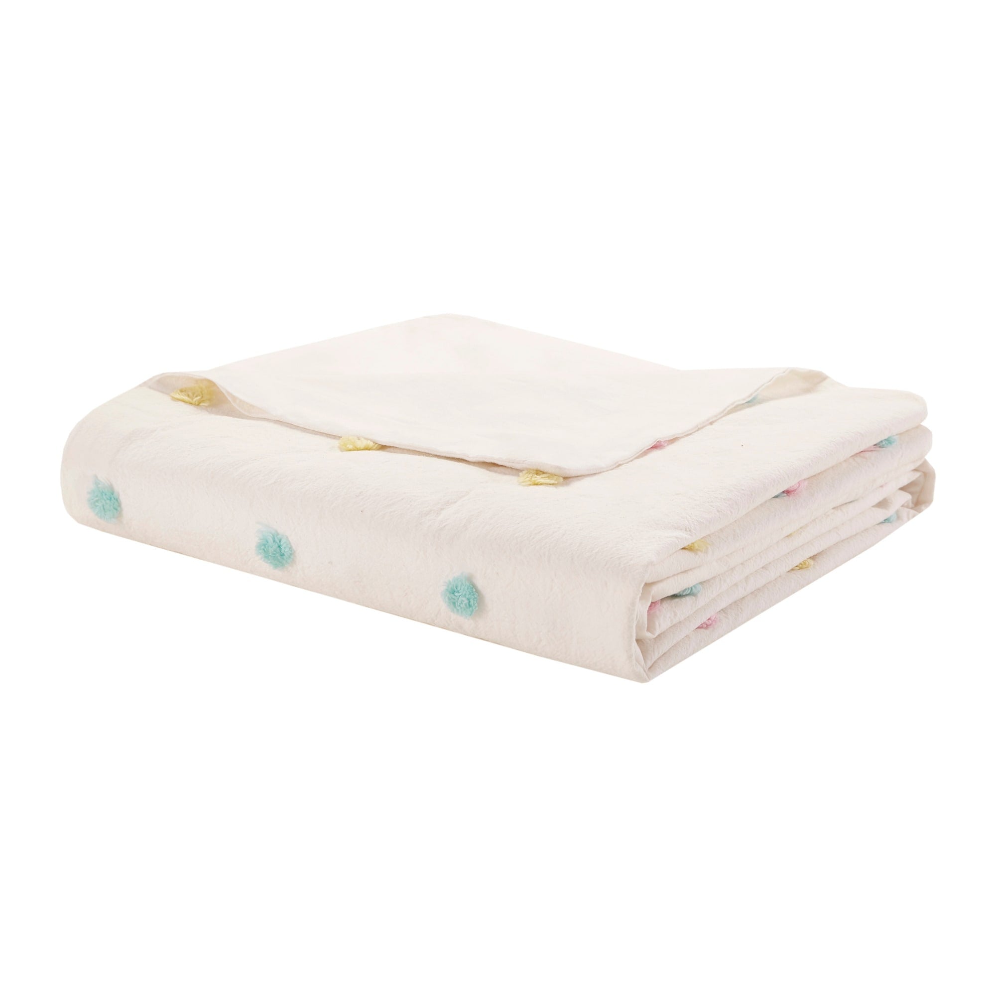 Parure de lit à pompons en coton jacquard et design intelligent pour enfants Ensley