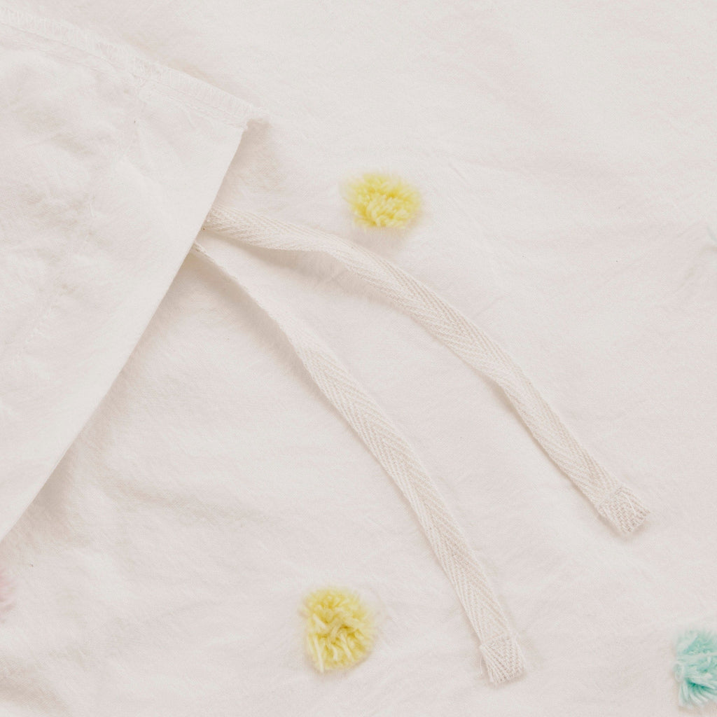 Parure de lit à pompons en coton jacquard et design intelligent pour enfants Ensley