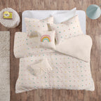 Parure de lit à pompons en coton jacquard et design intelligent pour enfants Ensley