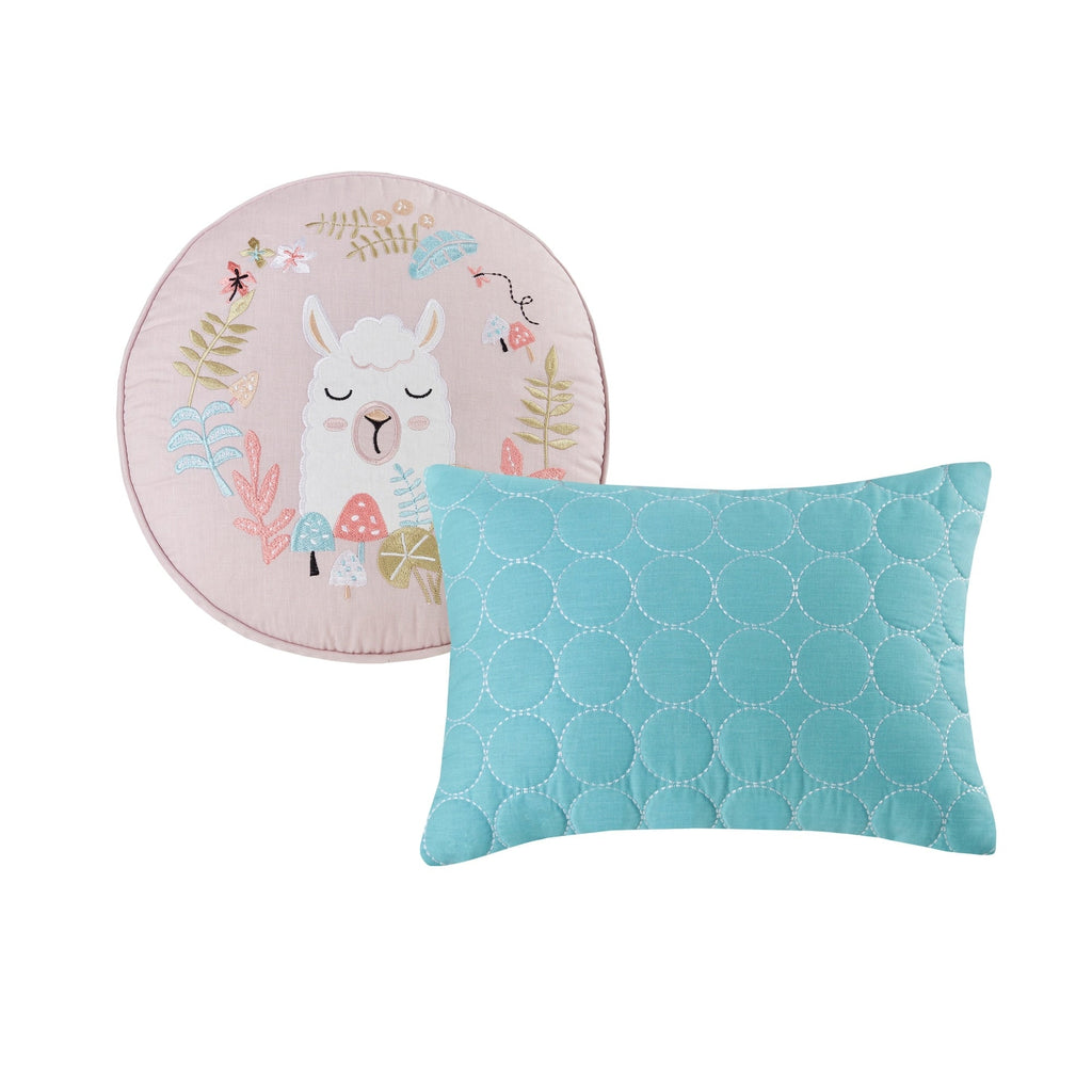 Parure de lit réversible en coton à motif animaux de la forêt, motif Kinsley Blush, design intelligent pour enfants