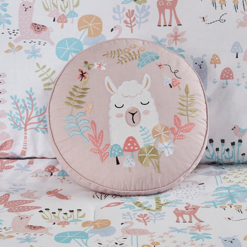 Parure de lit réversible en coton à motif animaux de la forêt, motif Kinsley Blush, design intelligent pour enfants