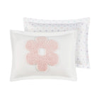 Parure de lit réversible en chenille touffetée à motif floral Madeline pour enfants au design intelligent