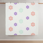 Parure de lit réversible en chenille touffetée à motif floral Madeline pour enfants au design intelligent