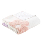Parure de lit réversible en chenille touffetée à motif floral Madeline pour enfants au design intelligent