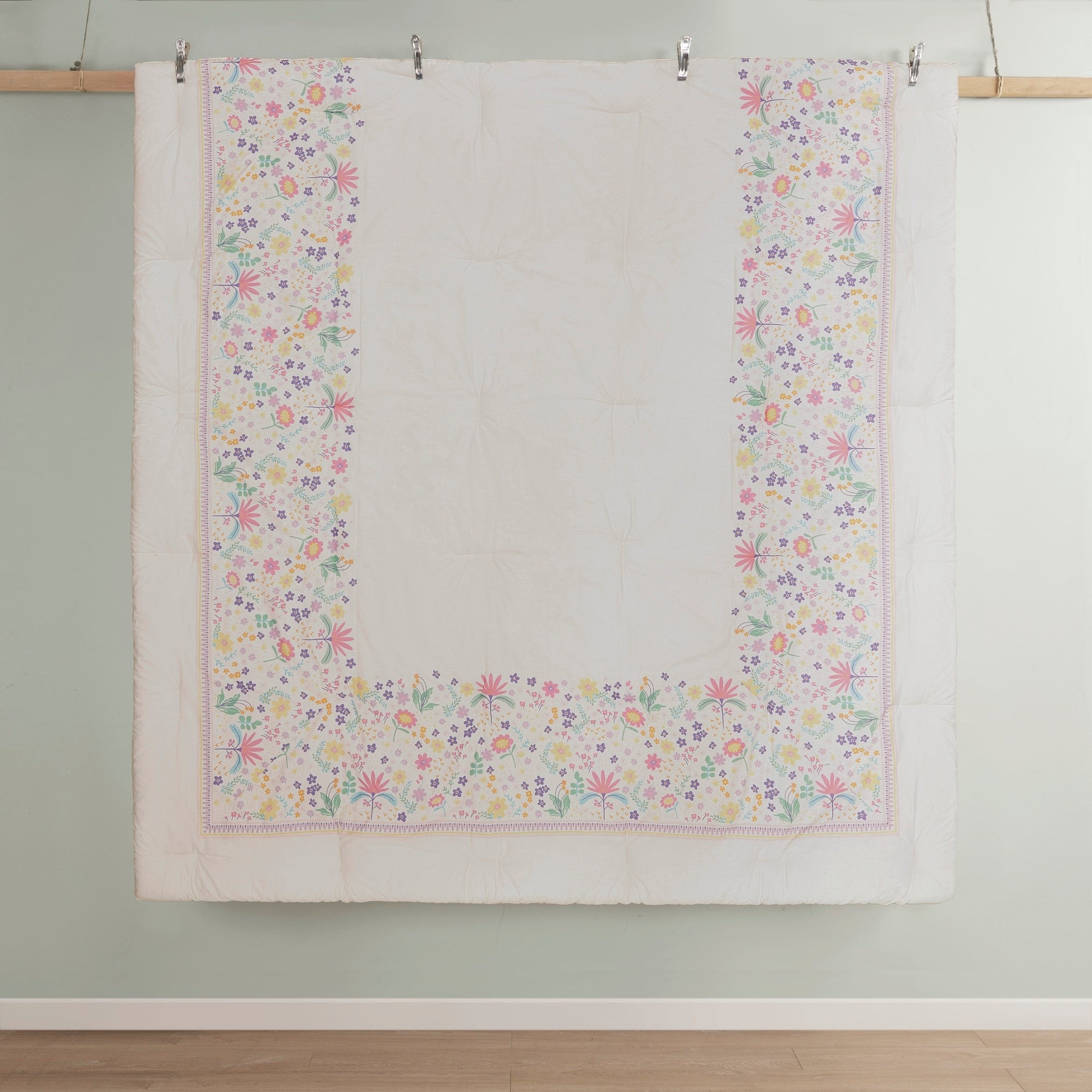 Parure de lit réversible en coton à motif floral Thea pour enfants, design intelligent, avec coussin décoratif