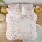 Parure de lit réversible en coton à motif floral Thea pour enfants, design intelligent, avec coussin décoratif