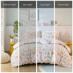 Parure de lit réversible en coton à motif floral Thea pour enfants, design intelligent, avec housse de couette et oreiller décoratif