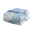 Parure de lit imprimée en coton bleu « Intelligent Design Kids Bliss »