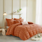 Parure de lit en jacquard de coton et de maïs au design intelligent avec taies d'oreiller et coussins décoratifs