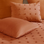 Parure de lit en jacquard de coton et de maïs au design intelligent avec taies d'oreiller et coussins décoratifs