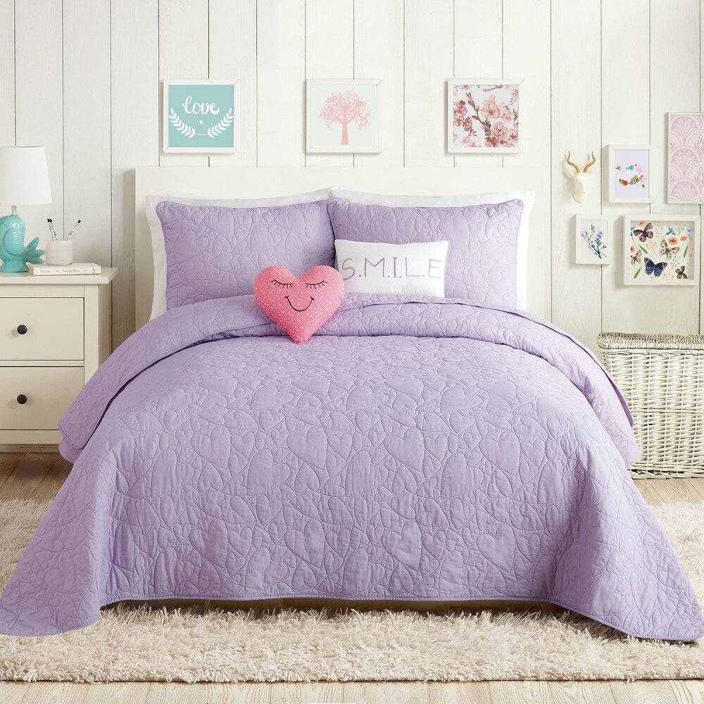 Parure de lit en coton Urban Playground Heart avec 2 oreillers décoratifs