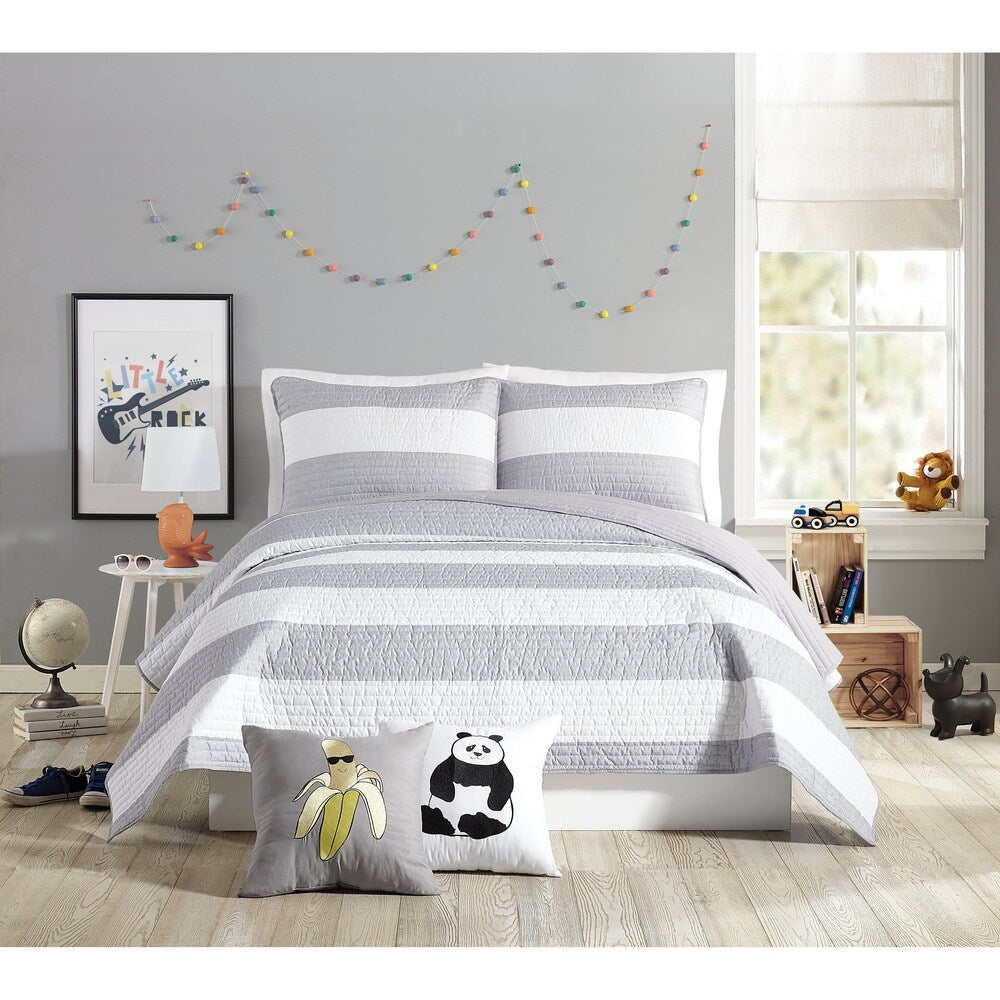 Parure de lit Urban Playground Lavelle gris/blanc